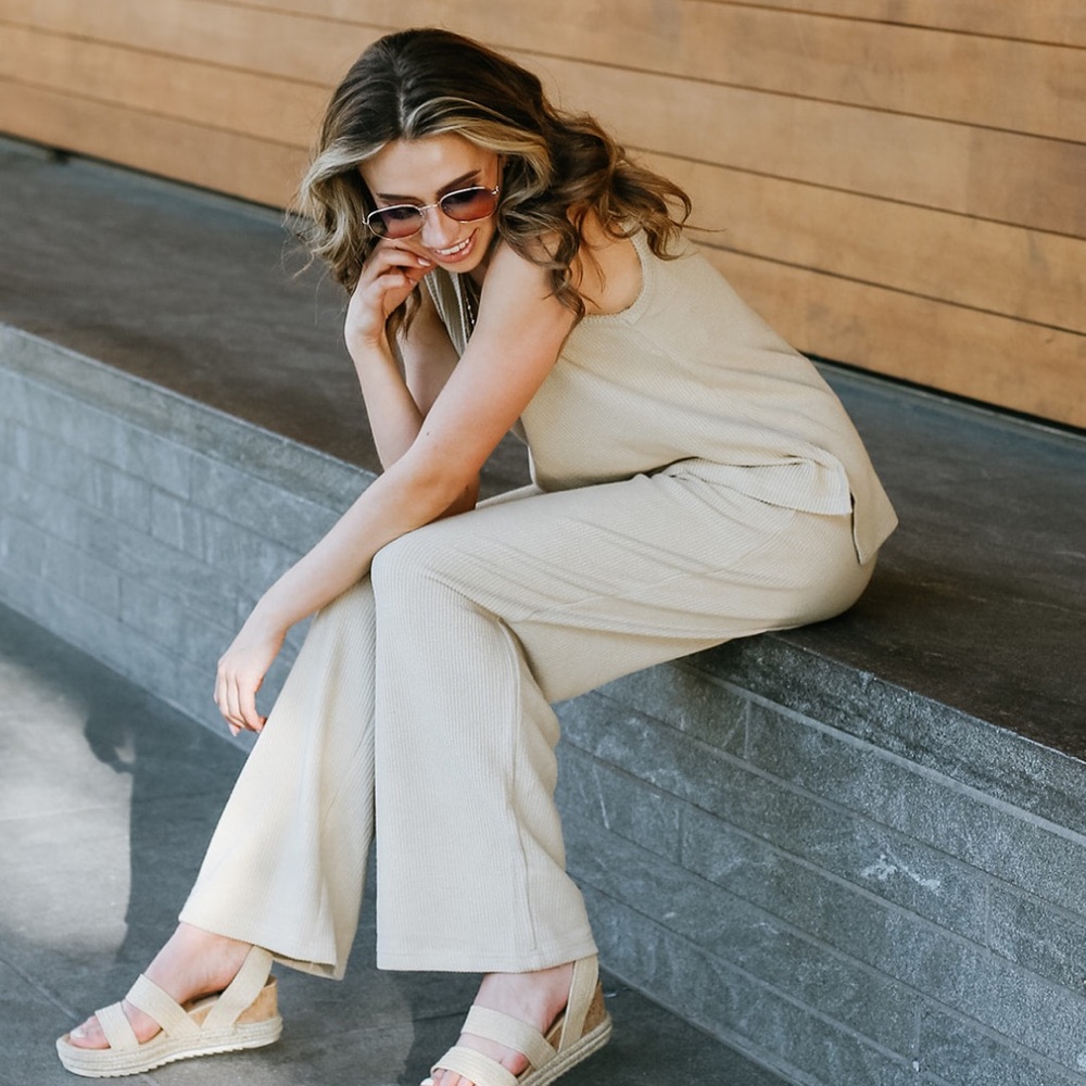 WIDE LEG SET // BEIGE